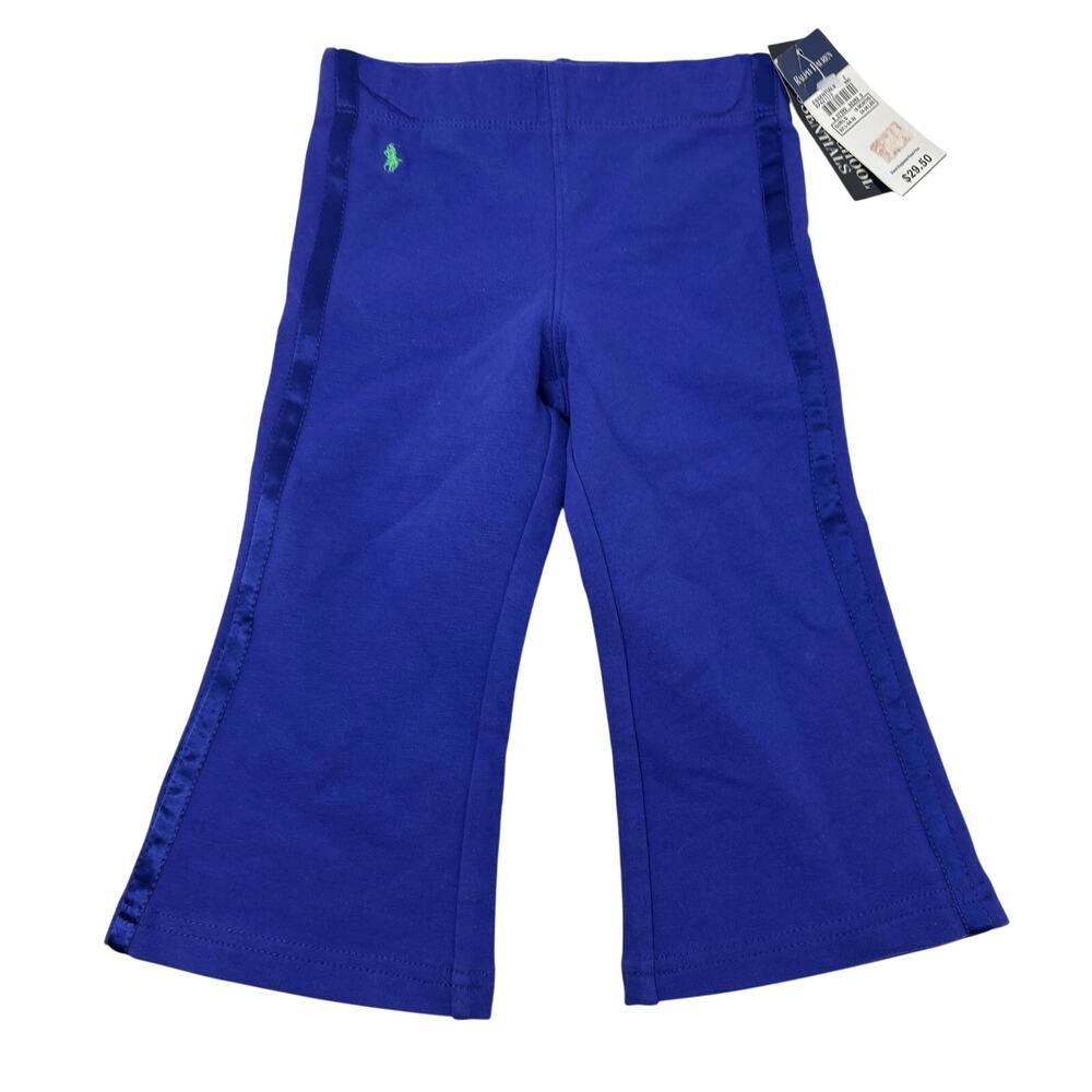 Ralph Lauren Bootcut Active Pants Satin Stripe Purple Classic Baby Kids - 18 Mo